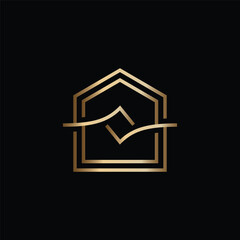 Minimalist Luxury House Logo Vector Illustration