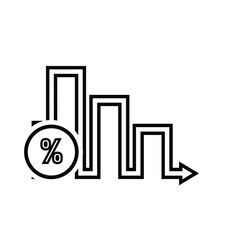 Chart Icons. growing bar graph icon. Business charts and graph icons. Statistics and Analytics Outline Icon, down or up arrow. line design style