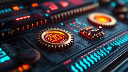 Obraz premium Futuristic Technology Gear System