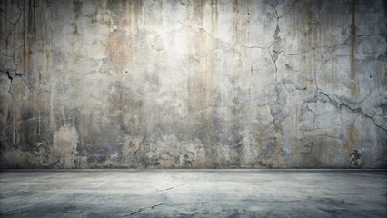 Fototapeta premium A Weathered Concrete Wall and Floor Interior Scene