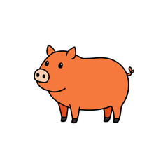 Vietnamese pot bellied pig vector illustration