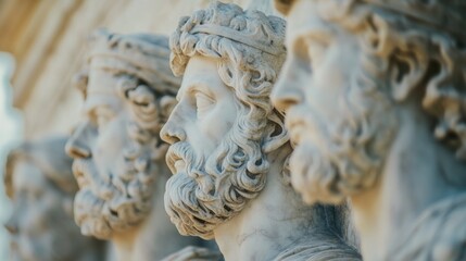 Obraz premium Ancient Roman Busts: A Timeless Masterpiece