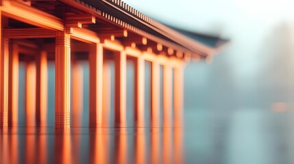 Fototapeta premium Serene Asian Architecture Columns