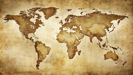 Antique World Map A Distressed Vintage Design for Global Concepts