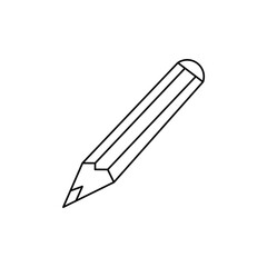 Pencil Icon in black color and outline style