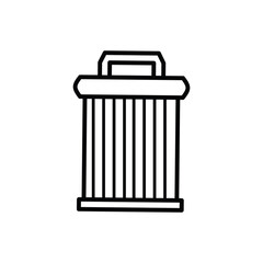 Trash can Icon with black color and outline style