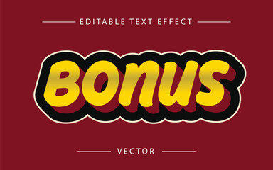Bonus 3D Text Effect modern style. editable typography, title, editable text, text title, typo, editable template, creative text, edit, word, logo type, typeface, 3d typo, style, bold text, type,
