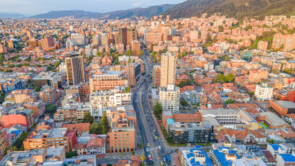 Aerial View of Bogotá: A Dynamic Urban Landscape in Colombia