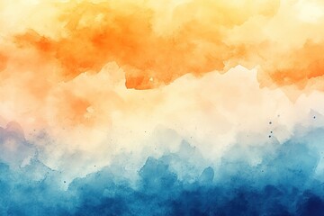 A painting of a sky with orange and blue colors