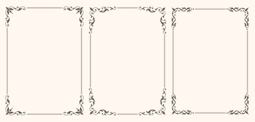 Set of Decorative vintage frames and borders set