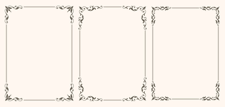 Set of Decorative vintage frames and borders set