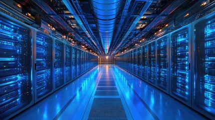 Data fortress: server room houses advanced technology, meticulously to maintain efficient workflows, safeguard critical information, playing crucial role in modern communication infrastructure.