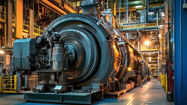 Powerful machinery and equipment in action at a large-scale industrial plant during production hours