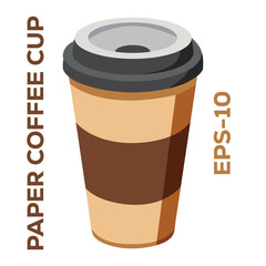 Illustration of paper coffee cup isolated on white