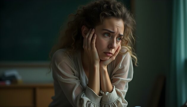Maestra triste y frustrada
