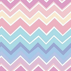 Seamless pattern of gentle zigzag lines in alternating pastel shades