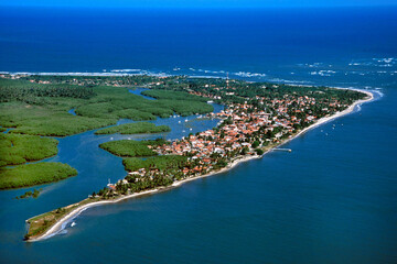 Fototapeta premium Aérea de Cacha-Pregos, Itaparica, Bahia. 