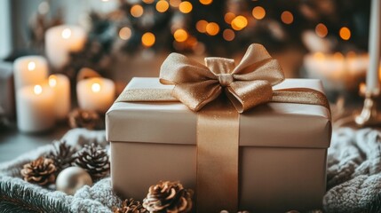Gift box unwrapped cozy living room holiday celebration warm ambiance close-up view festive spirit for memorable moments