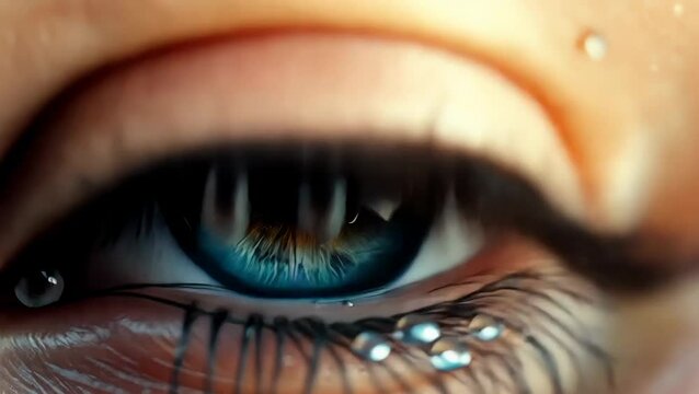 close up of a female eye