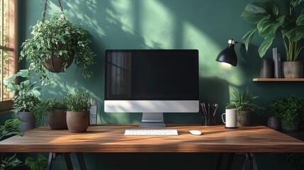 Hyper-realistic Minimalist Desk Setup Stock Image: Perfect for Technology, Productivity, and Workspace Blogs