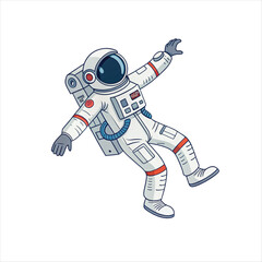 astronaut in space suit with american flag