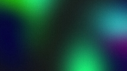 Abstract smooth color gradient grainy background. Glowing green blue purple color noisy gradient, vibrant color flow, bright, shine, colorful, website header design, backdrop