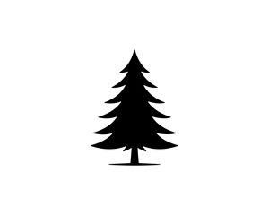 Fototapeta premium Black christmas tree icon vector design illustration