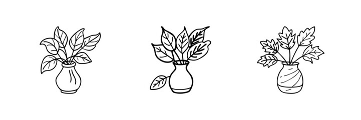 Outline drawing of a vase, symbolizing decor or floral arrangements.