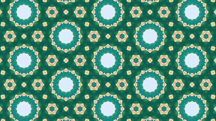 Vintage floral seamless pattern with geometric circles and swirl design