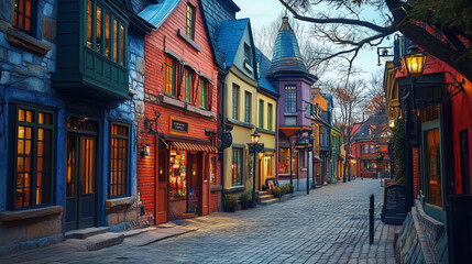 Fototapeta premium narrow street in the town