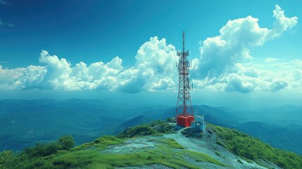 Telecommunication Tower on a Mountaintop