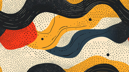 Obraz premium Organic waves seamless pattern with dotted texture