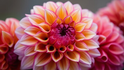 Obraz premium Macro Photography: The Intricate Beauty of Dahlia Petals