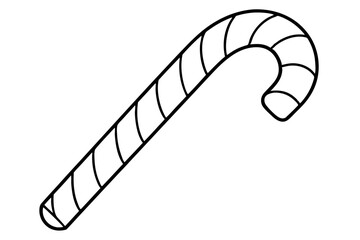 Christmas Candy Cane Icon, Crossed Candy Cane Line Art Vector illustration.	