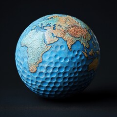 A globe designed like a golf ball, combining geography with sports aesthetics.