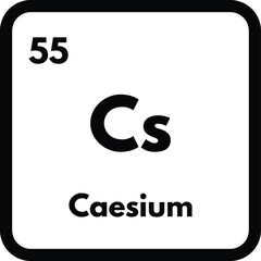 Caesium chemical element icon isolated on white background . Caesium icon vector
