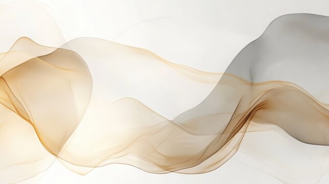 Abstract Waves of Flowing Soft Fabric in Gentle Earth Tones, Creating a Dreamy and Ethereal Atmosphere with Subtle Hues of Light and Shadow