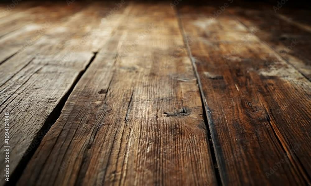 Aufkleber Rustic Weathered Wooden Planks with Rich Texture and Natural Grain Patterns : Generative AI