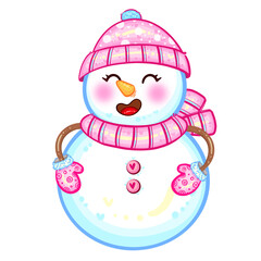 Snowman is pink