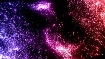 キラキラ下カラフルな細かい粒子の壁紙　パーティクル、光の粒