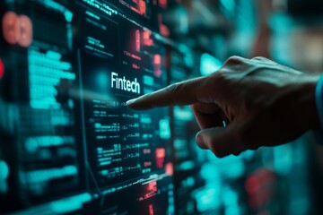 Fototapeta premium Fintech Interface Technology Display