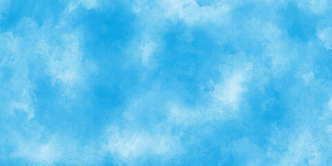 abstract blue watercolor splash stroke background,Hand painted abstract soft sky blue watercolor sky and clouds,Aquarelle painted textured canvas design,Background with clouds on blue sky.