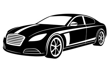 black car isolated on white