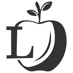  letter logo vector with apple fruit
