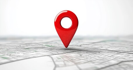 Fototapeta premium Red Location Pin Icon, Navigation Pointer, Map Marker, Travel Direction Sign, GPS Locator Symbol, Map Position Element, Modern Design, Road Sign, Travel Element, Graphic Background