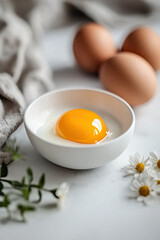 Egg on white background