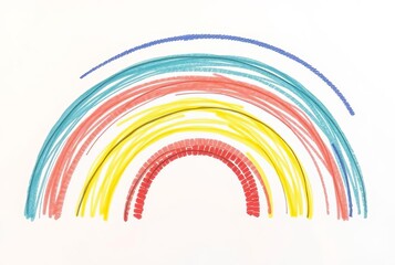 Crayon Scribble Rainbow &ndash; A hand drawn rainbow with rough scri