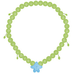 Colorful necklaces for summer decoration hand drawn transparency illustration 