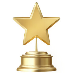 Golden trophy award It star-shaped pedestal base star Gold trophy