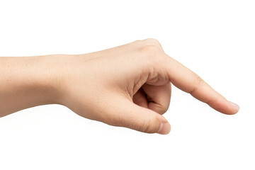 Close-up person hand specifically index finger Male hand, holding something